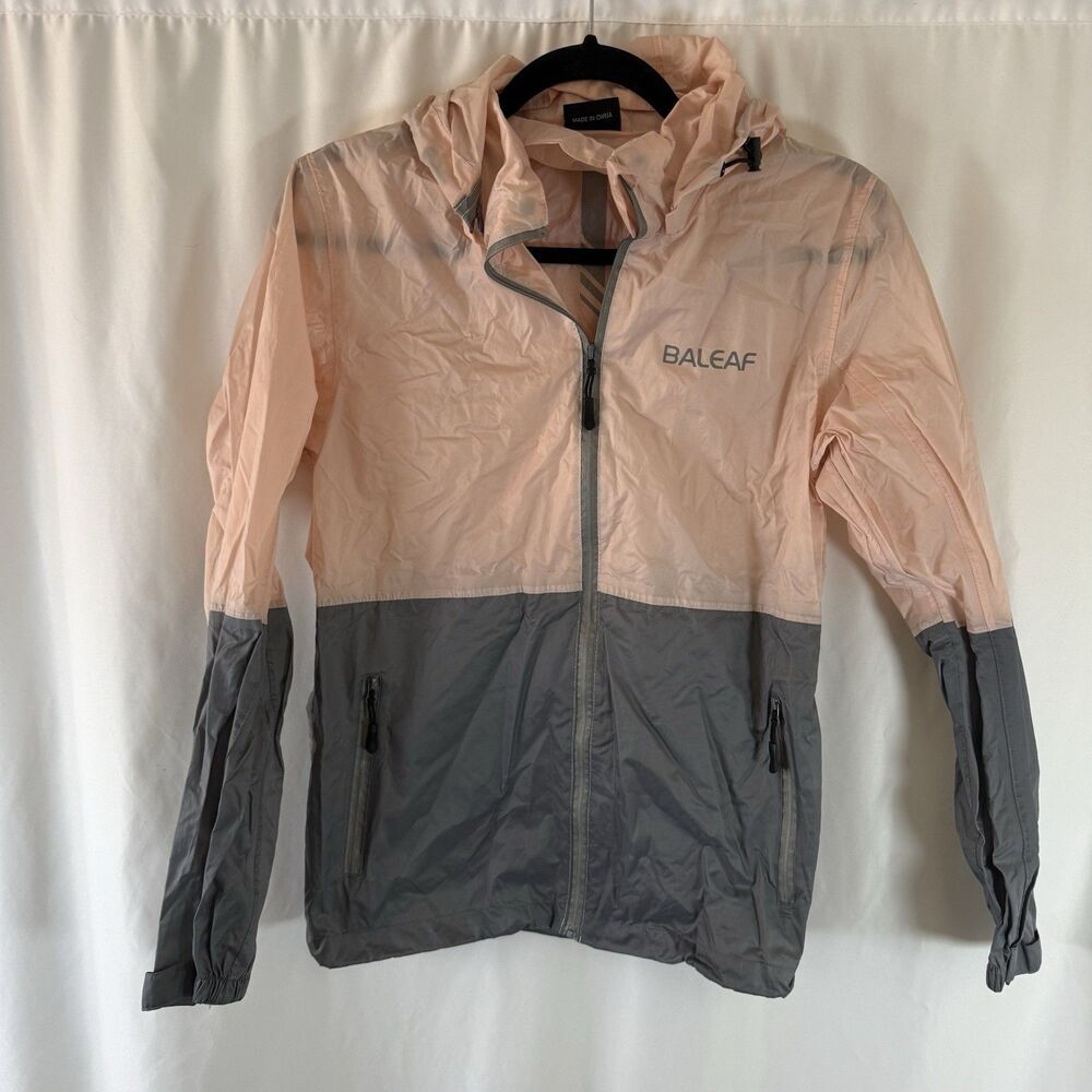 Baleaf Windbreaker Rain Jacket Women's Small Pink Hooded Long Sleeve Pockets